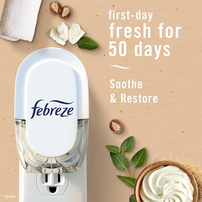 Febreze Odor-Fighting Fade Defy PLUG Air Freshener, Refresh and Energize, Soothe and Restore, Pack of 4 (2 of Each), .79 fl. oz. Oil Refill