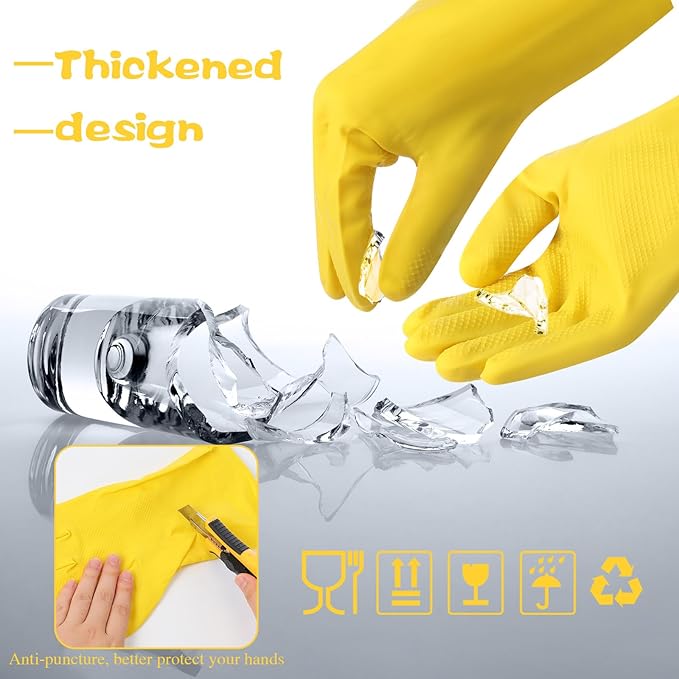 36 Pair Reusable Household Gloves Long Rubber Dishwashing Gloves Kitchen Cleaning for Dishes Clean Gardening