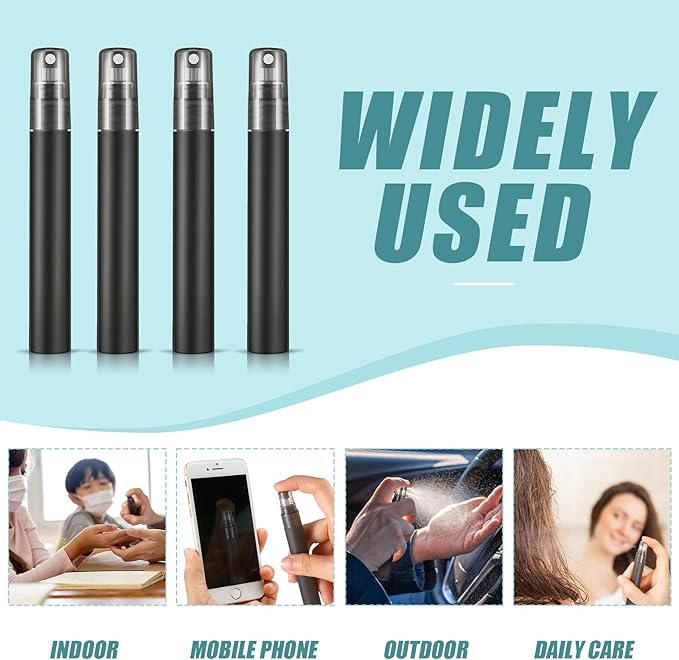 Remerry 10 ml Perfume Spray Bottles Plastic Travel Refillable Mini Bottles for Women Small Fine Mist Sprayers Portable Frosted Perfume Sprayers Empty Atomizer for Essential Oil (50 Pcs)