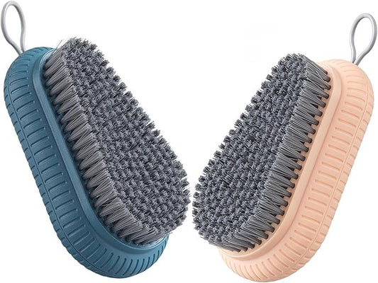 2pcs Carpet Cleaning Brush,Laundry Brush for Stains on Clothes, Scrub Brushes for Cleaning,Laundry Scrub Brushes for Clean Carpet,Clothes,Shoes,Tile etc (Blue+Orange)