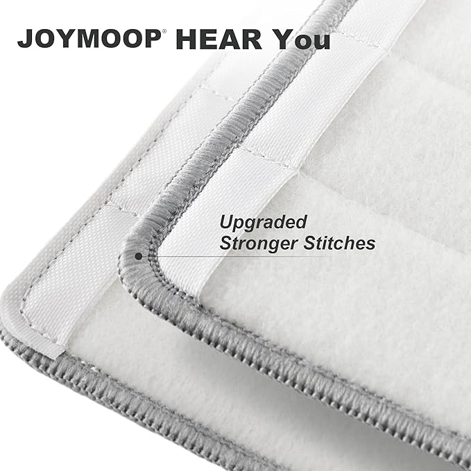 JOYMOOP Flat Mop Pads, Microfiber Mop Cleaning Pads, Washable Pads, Pads Replacement Flat Mop or Mop Bucket Set, Pack of 50 Refills 13inch - Grey and Stripe