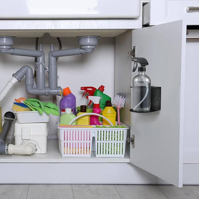 Zonon 2 Pcs Magnetic Spray Can Holder Metal Spray Bottle Holder Wall Mount Storage Rack for Home and Garage Craft Workspace Paint Bottle