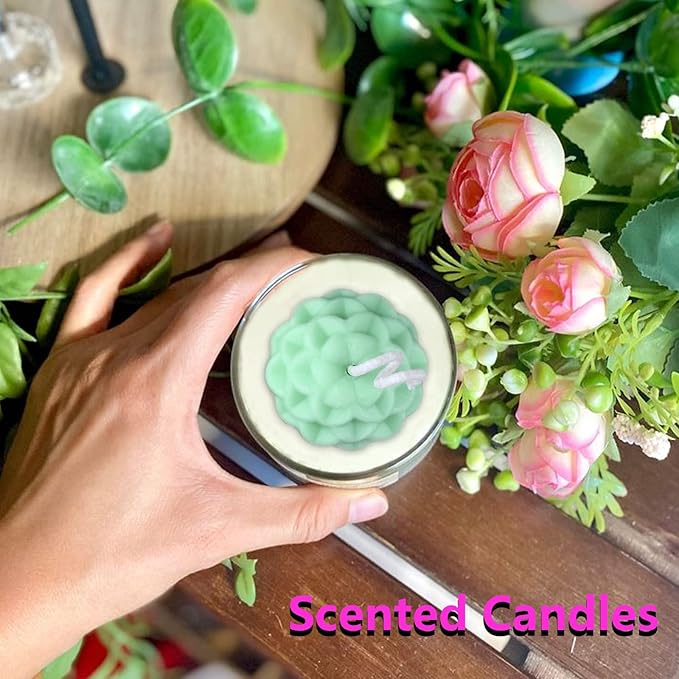 Sakolla 3 Pack Flower Soap Molds, 12 Cavities Different Shapes Silicone Molds for Soap, Lotion Bar, Bath Bombs, Chocolate, Candy