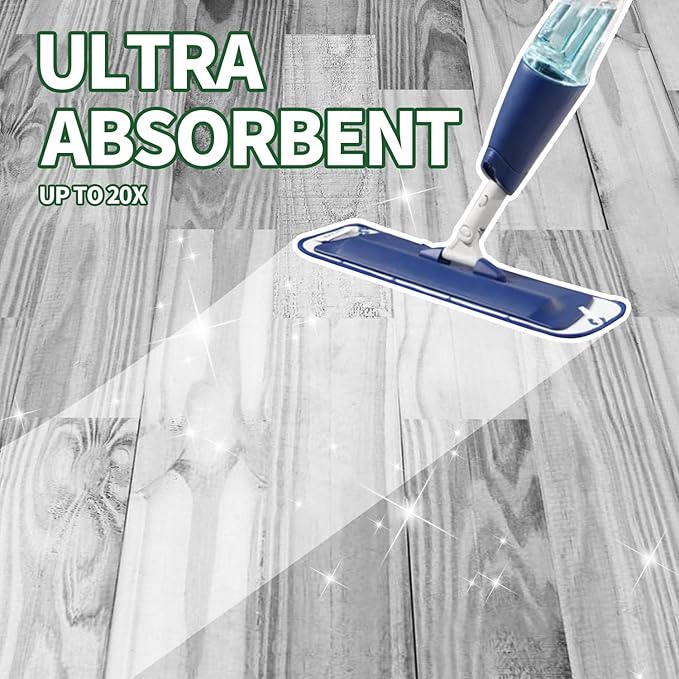 6 Pack Microfiber Cleaning Pads for Bona Mop, Reusable Microfiber Mop Pads for 18 Inch Mop, Hardwood Floor Replacement Cleaning Mop Pads, Machine Washes