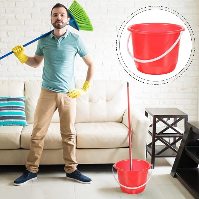 PRETYZOOM Multipurpose Plastic Water Bucket with Handle, 1.3 Gallon Bucket for Home, Gardening, Cleaning, Pet Care, Storage, Durable and Ergonomic Design