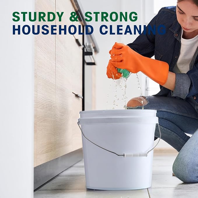 Tioncy 24pcs 2 Gallon Plastic Bucket with Lid Heavy Duty 2 Gallon Bucket Pail with Lid Handle for Storage Container Home Household Cleaning (White)