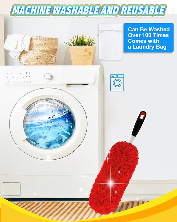 KEEPOW Reusable Microfiber Duster Refills Compatible with OXO Duster, Washable Dusters Refill Compatible with Good Grips Microfiber Extendable Dusters for Cleaning, 2 Pack(Handle is Not Included)