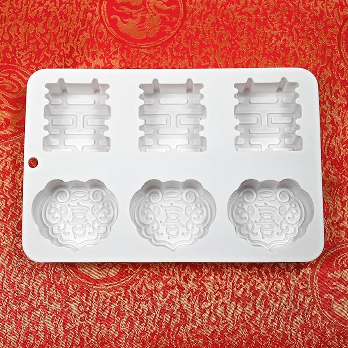 TUKE Double Happiness Candy Molds Silicone Mold Gummy Molds, Silicone Chocolate Molds for Jelly, Candy, Chocolate,Ice Cube,Biscuits (Double Blessing F)