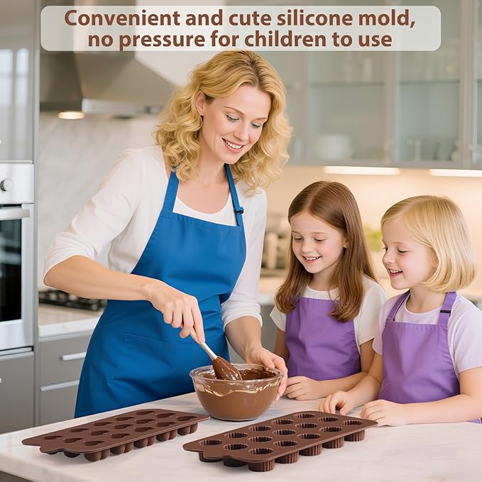 Silicone Molds for Chocolate – 6 Pack Different Shape Molds, Food Grade Non-Stick Making Moulds for Chocolate, Pistachio, Snacks, Protein Bars, Homemade Sweets