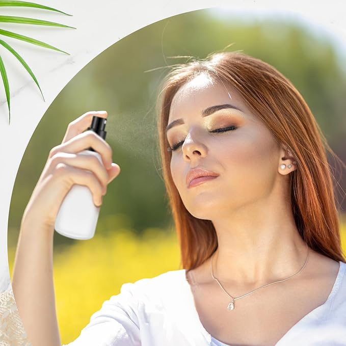 Tessco for you 20 Pcs 3.4 oz/100 ml Glass Spray Bottles Empty Perfume Atomizer Refillable Clear Decorative Empty Bottles with Fine Mist Sprayer Pump for Face Body Travel(Black)