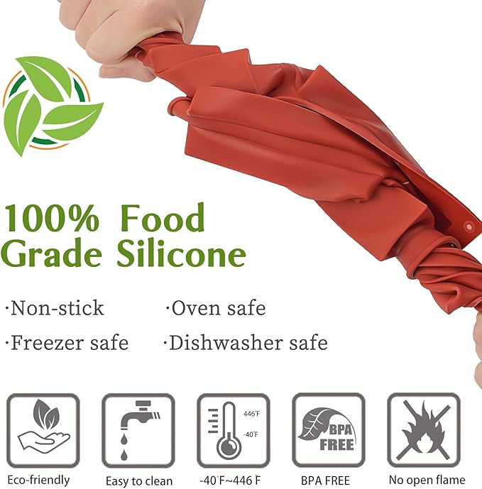 JOERSH 2pcs Granola Bar Mold Rectangle Silicone Candy Bar Mold Deep for Baking Chocolate Energy Bars/Protein/Nutrition/Cereal Bars/8-Cavity Butter Mould