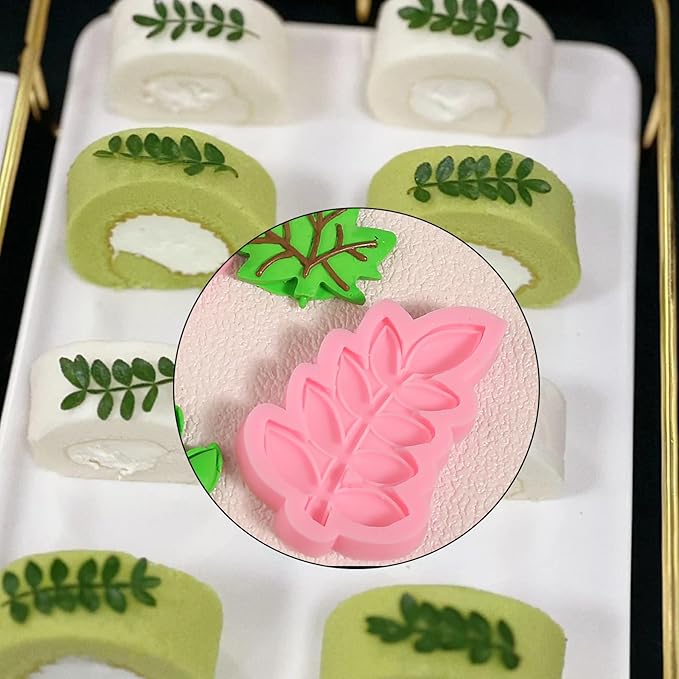 3 Pcs Maple Leaf Silicone Molds, Fern Leaf Chocolate Fondant Molds for Wedding Cake Decorations, Candy, Cookies, Dough, Resin Crafts, Plaster, Modeling Clay, Reusable Kitchen Baking Supplies