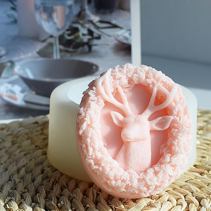 Deer Candle Mold Elk Candle Silicone Wave Spiral Candle Mold - Silicone Resin Casting Molds for Candle & Resin & Soap Craft Supplies