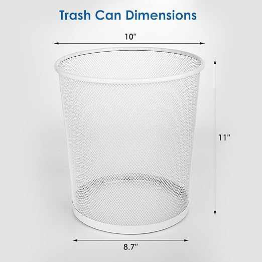 Office Mesh Trash Cans (10-Pack 4 Gal),Open Metal Wire Wastebaskets, Mesh Office Garbage Can,Waste Basket Trash Can for Near Desk,Wire Garbage Container Bin for Home,School