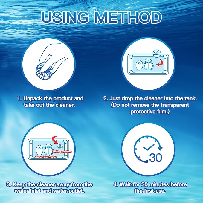 Vacplus Automatic Toilet Bowl Cleaner Tablets, Bathroom Toilet Tank Cleaner (30 PACK), VA-T165