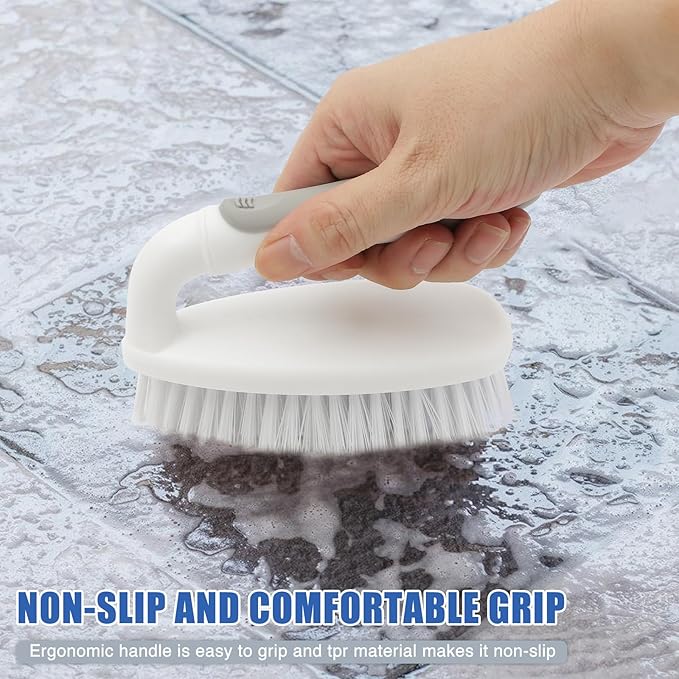 Scrub Brushes for Cleaning Bathtub Scrubber Heavy Duty Scrub Brush with Handle Stiff Bristle Cleaning Brush for Shower, Kitchen, Sink, Bathroom, Floor