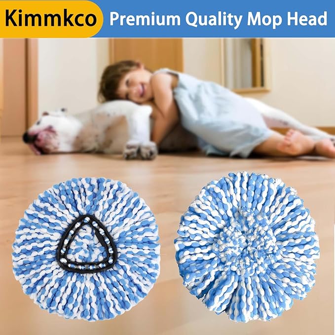 6 Pack Spin Mop Head Replacement for O Cedar RinseClean Spin Mop Refill, Mop Replace Head for Only 2-Tank System, Fluffy Microfiber, Machine Washable