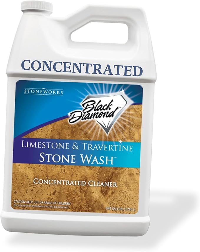Black Diamond Stoneworks Natural Stone Cleaner - Limestone, Slate & Travertine Cleaner - Natural Stone Shower Cleaner for Marble - Concentrated PH Neutral Stone Floor Cleaner - 1-Gallon.