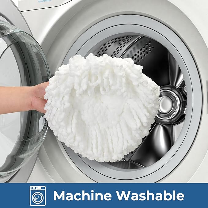 Matthew Cleaning 12Pack White Microfiber Spin Mop Replacement Head Compatible with EasyWring Spin Mop Replace Head-EasyWring High Absorbency,Machine Washable,Microfiber Spin Mop Refills