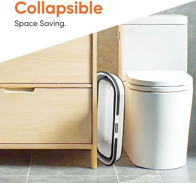 Superio Fold N' Go Mop Bucket with Wheels - Collapsible Cleaning Bucket, 10L, Portable Water Pail for Home, Car, and Outdoor Use