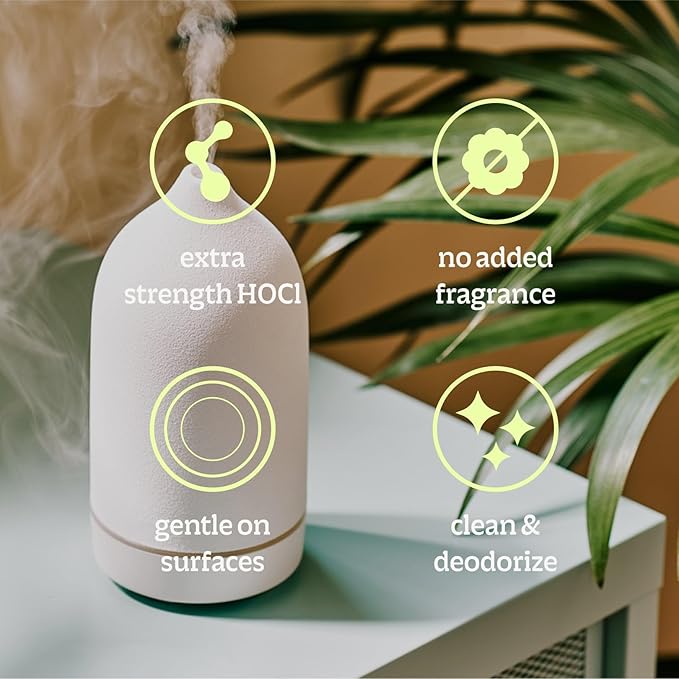 BRIOTECH Extra Strength HOCl Cleaner, 500 PPM Hypochlorous Acid Concentrate, ULV Foggers & Humidifiers, Professional Deodorizer for Dental, Offices, Schools, Homes, Peroxide Free, 32 fl oz (2 Pack)