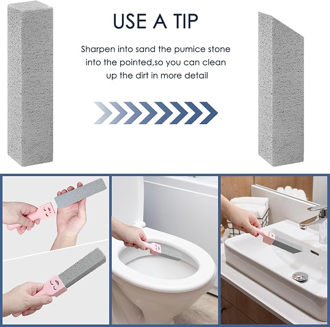 36 Pack Pumice Stone Toilet Bowl Cleaner with Handle Pumice Stone for Cleaning Toilets, Stove, Bathtubs, Grills, Swimming Pools, Sinks Pumice Stone Stick Powerfully Cleans Hard Water Rings