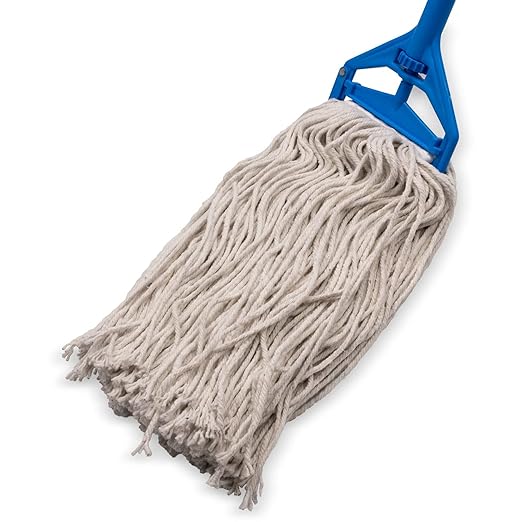 SPARTA Flo-Pac Cotton Mop Head, Cut-End, Narrow Band with White Band for Organized Cleaning, 40 Inches, Tan (Pack of 3)