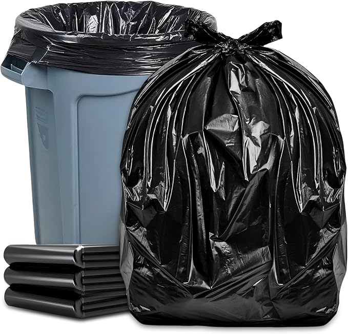 40-45 Gallon Trash Bags,Large Black Trash Bags,Heavy Duty Plastic Garbage Bags for Household Office Restaurant (Black, 50 Count(39 x 47"))
