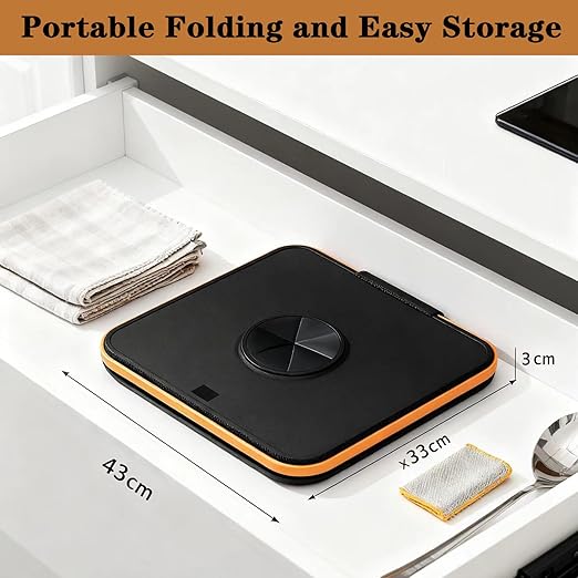 Recycling Bin for Kitchen 26 Gallon, 100L Large Recycle Bins with Bamboo lid, 2 Removeable Reusable Inner Bags, Foldable Kitchen Trash Can for Recycling Bottle Glass Waste Plastics, Black