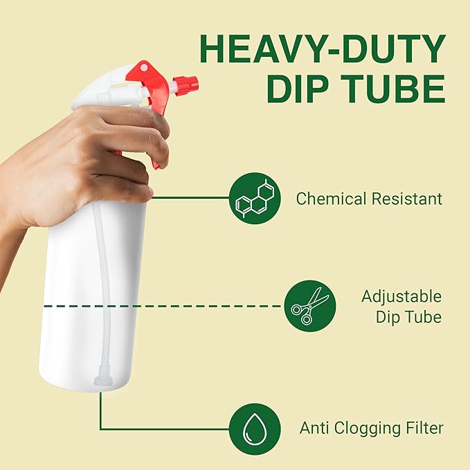 Heluva Green Spray Bottle Nozzle Replacement, Bottle Tops Only - Sprayer Nozzle Triggers for Heavy Duty, Commercial, Home Cleaning Solutions - Fits 8,16,24,32 oz Plastic & Glass Bottles, Red 24 pack