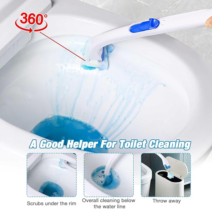 Toilet Cleaner Refill Pads 48ct Disposable Scrubber Refill Fresh Bowl Pads for Bathroom, Lemon Scent