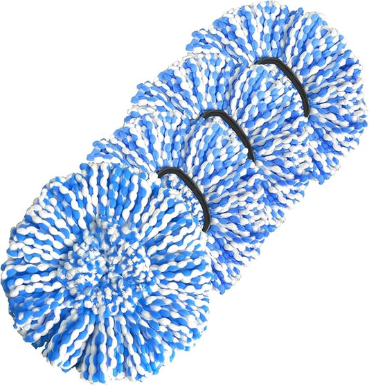 Spin Mop Replacement Heads, Microfiber Mop Refills, Easy to Replace, 4 Pack