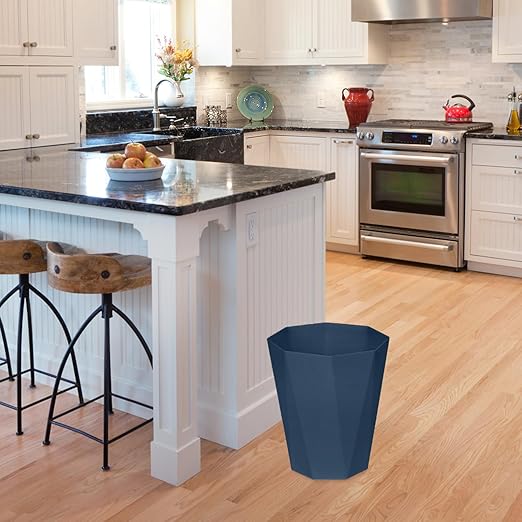 ZXJ Small Trash Can - 1.8 Gallon - Blue - Waste Basket - Garbage Bin Bathroom,Kitchen,Office,Dormitory,Camping,Kids Room