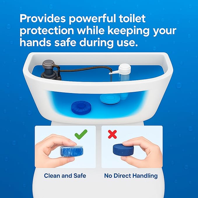 Automatic Toilet Bowl Cleaner Tablets, Blue Long-Lasting Tank Freshener (14 Pack)