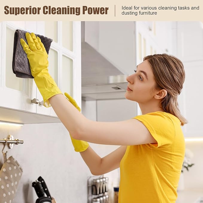 Kitinjoy Microfiber Cleaning Cloth, 12 Pack Soft and No Lint Microfiber Towels Cleaning Supplies, Absorbent Fast Drying Cleaning Rags for Housekeeping, Kitchen, Window, 12 x12 Inches, Brown