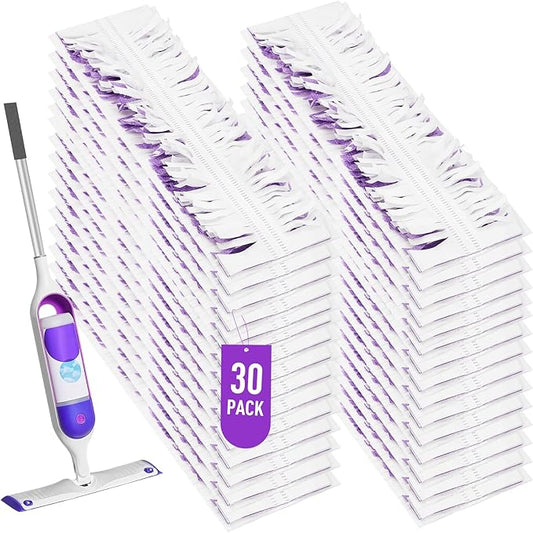 30 Pack Swiffer Power Mop Refills - Disposable Mop Pads for Swiffer Power Mop, Super Absorbent Wet Pads Refill for Deep Cleaning Hardwood, Tile, and Laminate Floors