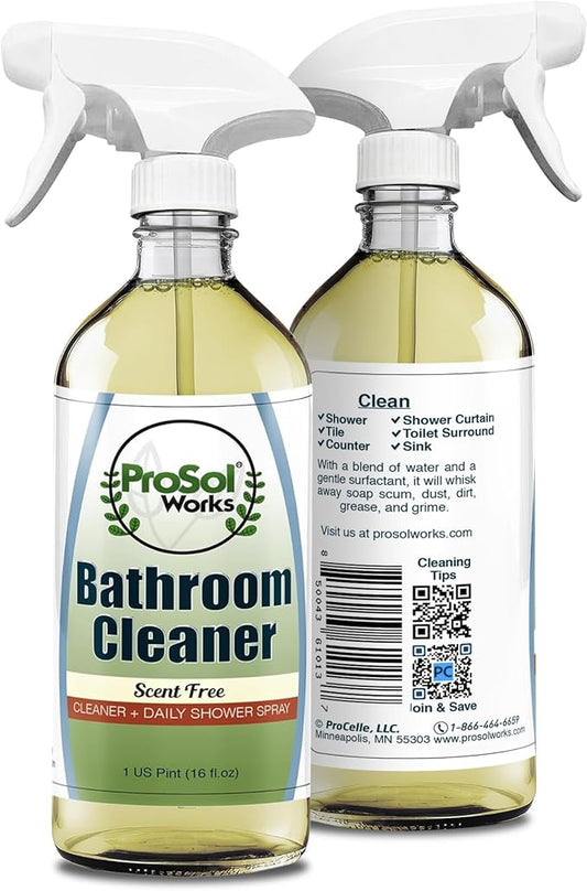 Bathroom Cleaner 16 oz - Daily Cleaning Spray for Shower Curtain, Sink, Shower, Tile, Bathtub, & Toilet Bowl Cleaners Revealing Natural Shine & Refreshing Scent- Safe on All Surface