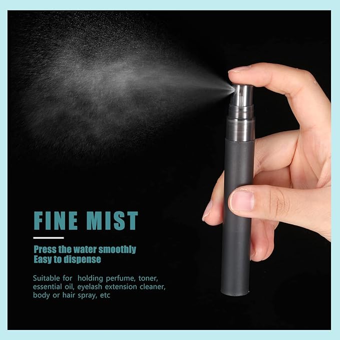 Remerry 10 ml Perfume Spray Bottles Plastic Travel Refillable Mini Bottles for Women Small Fine Mist Sprayers Portable Frosted Perfume Sprayers Empty Atomizer for Essential Oil (50 Pcs)