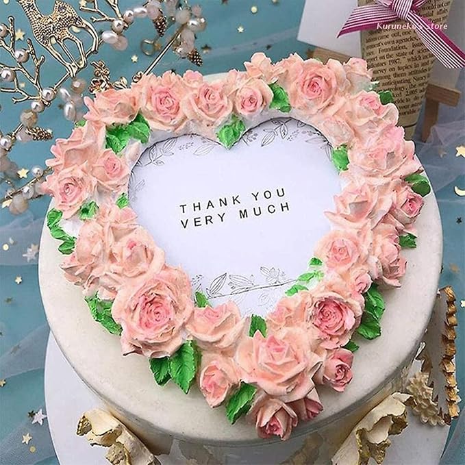 Rose Heart Wreath Fondant Chocolate Candy Silicone Mold Cake Decorating Baking Pastry Tools Soap Mould Resin Polymer Clay Mold