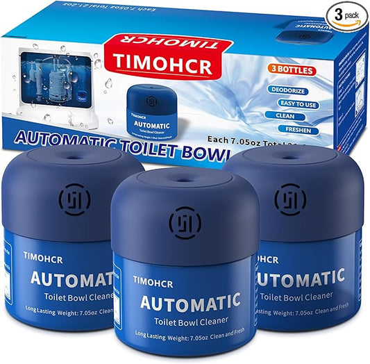 Toilet Bowl Cleaner, Automatic Long Lasting Continuous Toilet Bowl Cleaners, Bathroom Cleaner Prevent Stain Build Up Deep Clean,3 Bottles Septic Safe Toilet Bowl Tablets in Bottle Light Lemon Scent
