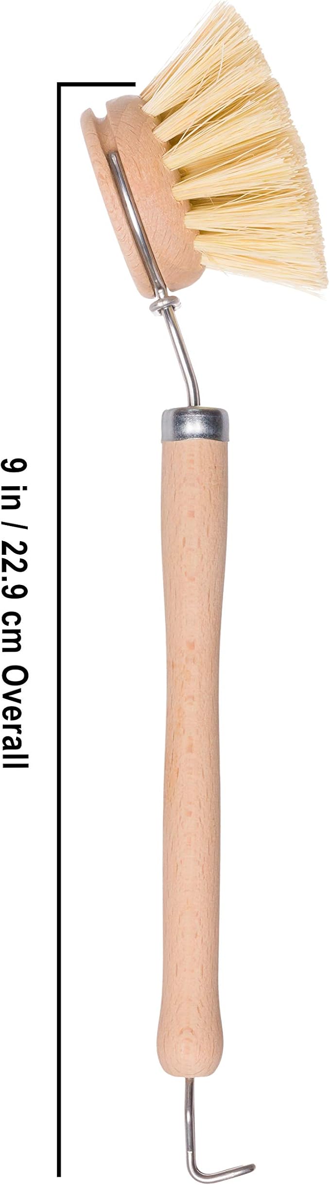 REDECKER Tampico Fiber Bristle 1-1/2-Inch All-Purpose Kitchen Dish Scrub Brush with Beechwood Handle, Bamboo Dish Brush - Wooden Dish Brush with Handle for Pots, Pans, and Kitchen Utensils