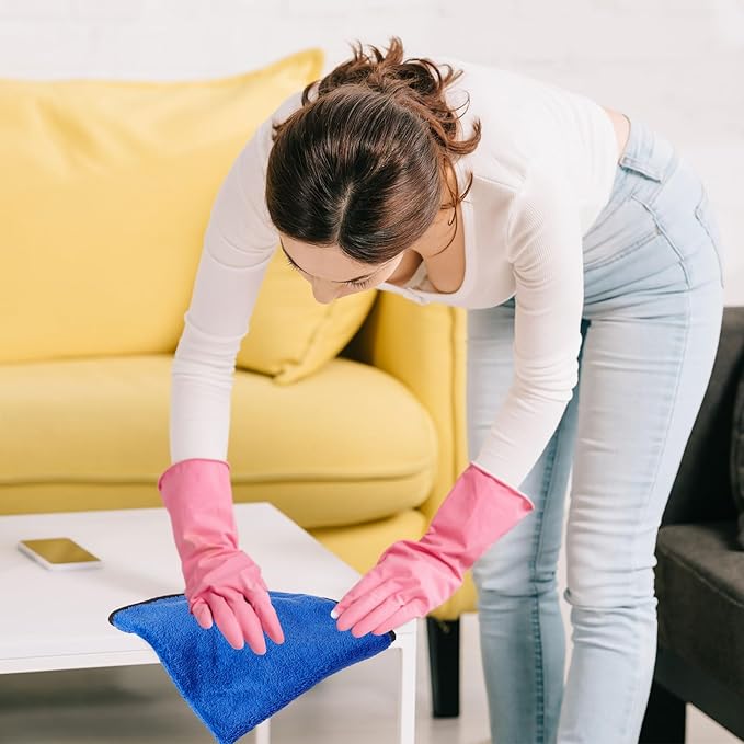 Tallew 60 Pcs Microfiber Towels 16 Inch x 16 Inch Microfiber Cloth Car Drying Towels for Cars Washing Polishing Office Windows Cleaning Household Supplies (Blue)