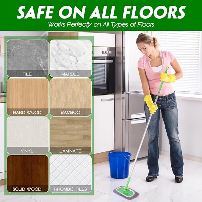 Reusable Microfiber Mop Pads Compatible with Swiffer Sweeper- Dry Sweeping Cloths & Wet Mopping Cloths - Washable Wet Pads Refill for Mopping Floors, 6 Pack (Mop is not Included)