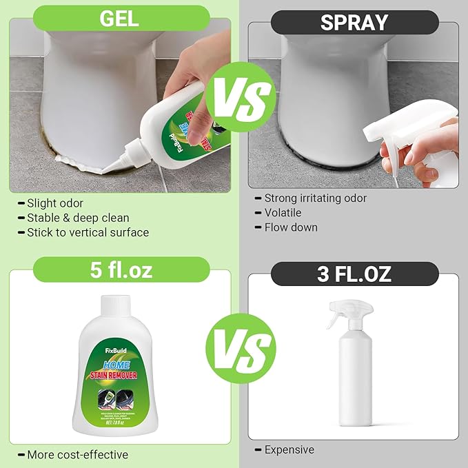 Home Remover Gel, Heavy Duty Stain Cleaner, Multi-Purpose Cleaner Applied to Refrigerator, Washer Rings and Caulk, 7.8 FL OZ