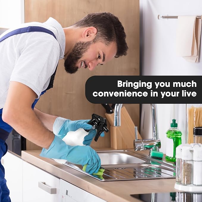 Eccliy 12 Pcs 16 Oz Plastic Spray Bottle, Adjustable Empty Reusable Sprayer for Cleaning, Planting, Water, Bathroom and Kitchen, BBQ, Commercial and Residential(Red, Black,Original)