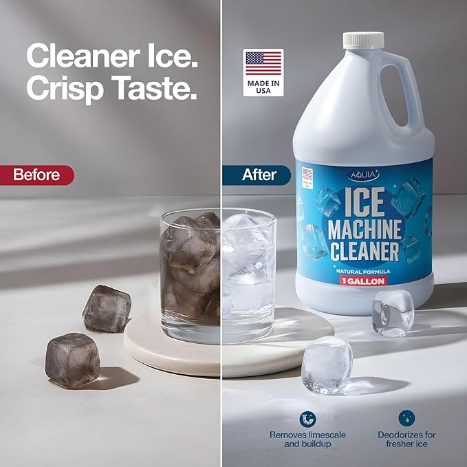Ice Machine Cleaner and Descaler Gallon | Ice Maker Cleaner for All Brands; Opal, Scotsman, Manitowoc, Affresh, etc. Countertop Icemaker Cleaners Solution | Icemaker Cleaners and Descaler 100% Active!