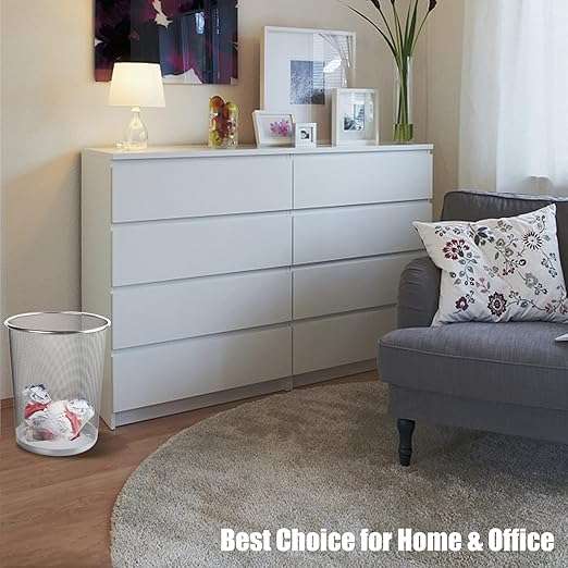 Silver Mesh Trash Cans 4 Gallon, 10Pack, Metal Wire Wastebaskets, Waste Basket Trash Can, Silver Mesh Trash Can for Office, Recycling Garbage Container Bin for Office, Home, Bedroom