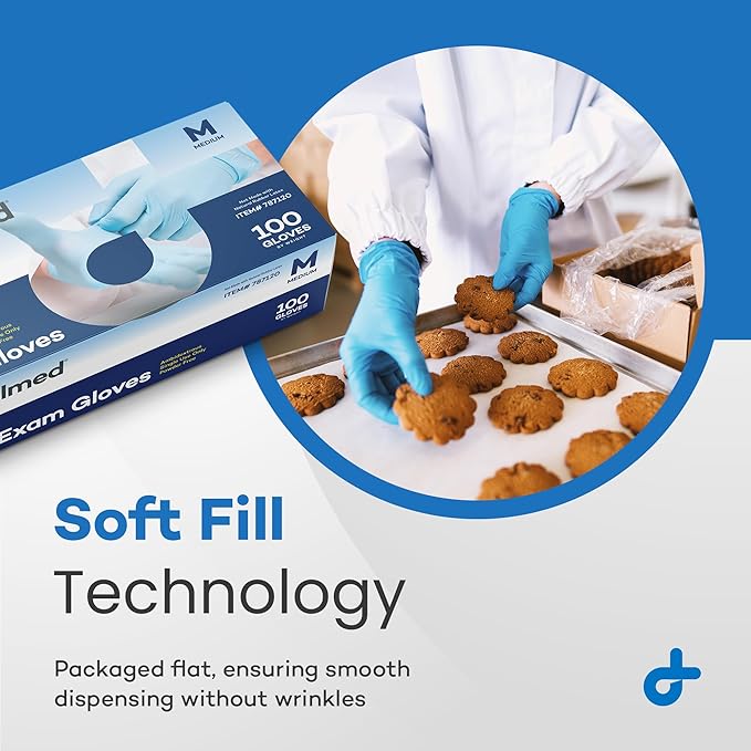 Dealmed Nitrile Exam Gloves - Powder-Free, Latex-Free, Disposable Medical Gloves