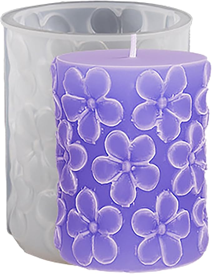 Flower Petal Cylinder Candle Mold - Resin Casting Silicone Molds for Home Decor & Candle Making Wave Spiral Mold