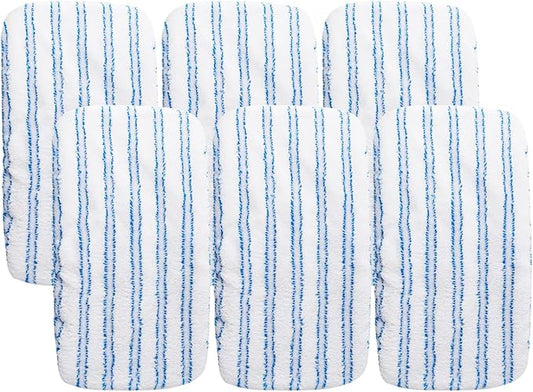 Matthew Microfiber Mop Refills Compatible with Hardwood Floor 'N More, Mop Head Replacement Reusable for Large Surface Compatible with ShMop and All 15 * 8” Flat Mops – 6Pcs Microfiber Mop Pads